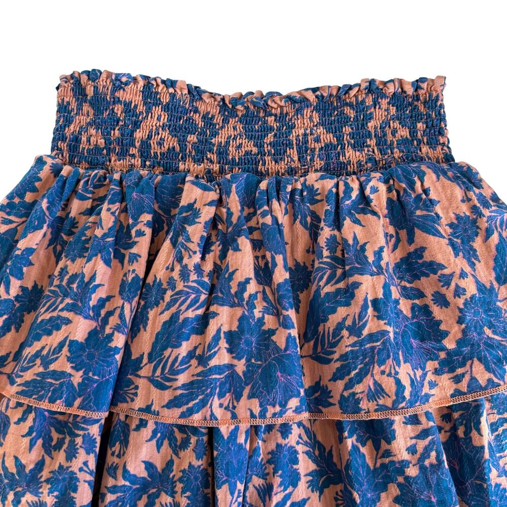 Universal Thread Pink & Blue Smocked Tiered Cotton Mini Skirt Womens Size Medium - Picture 7 of 7